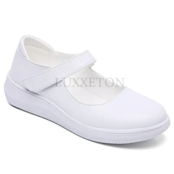 Women Slip on Lolita Shoes Leather Mary Jane Nurse Shoes Women White Flat Versatile Shoes Kawaii Designer Spring Summer - Image 6