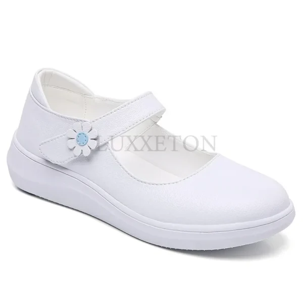 Women Slip on Lolita Shoes Leather Mary Jane Nurse Shoes Women White Flat Versatile Shoes Kawaii Designer Spring Summer